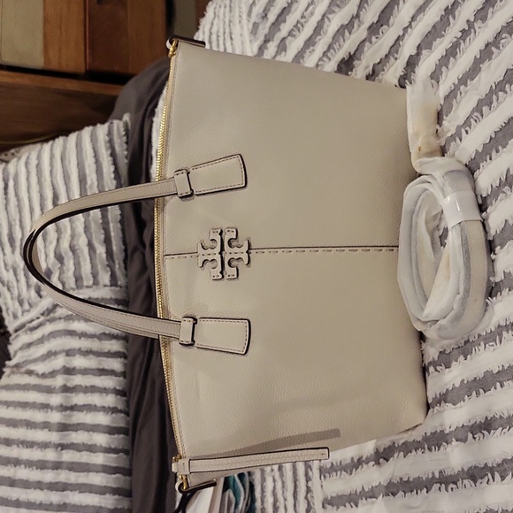 Tory Burch Handbags - NWT Tory Burch Mcgraw top zip satchel ivory